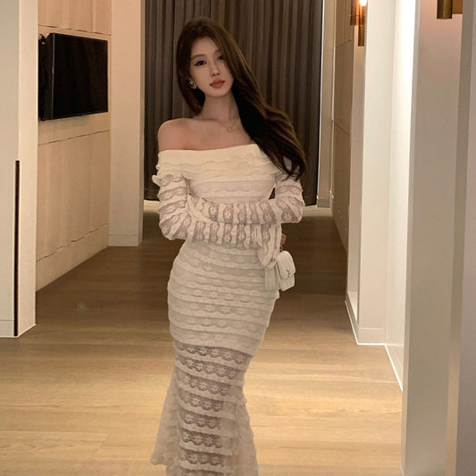 WOLFF | Spitzenrüschentraum Long Dress