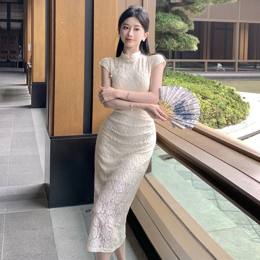WOLFF | Vintage Spitzen verbessertes Qipao Kleid