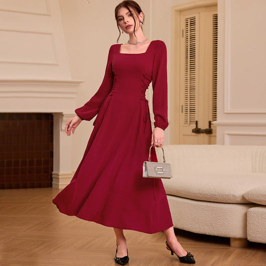 WOLFF | Vintage Elegante Schlanke Lange Kleid