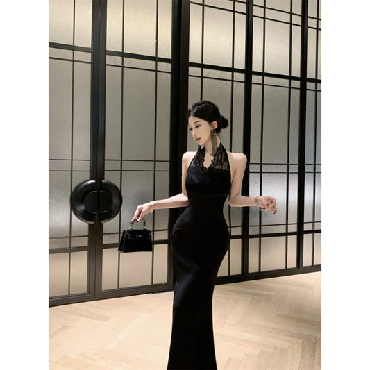 WOLFF | Spitzen Rückenfreies Bodycon Langkleid