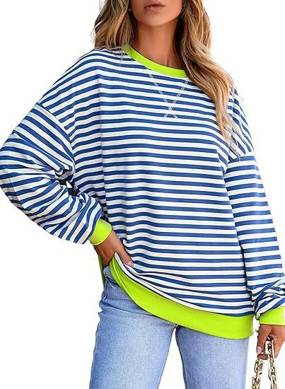 WOLFF | Farbblock gestreifter Sweatshirt-Pullover