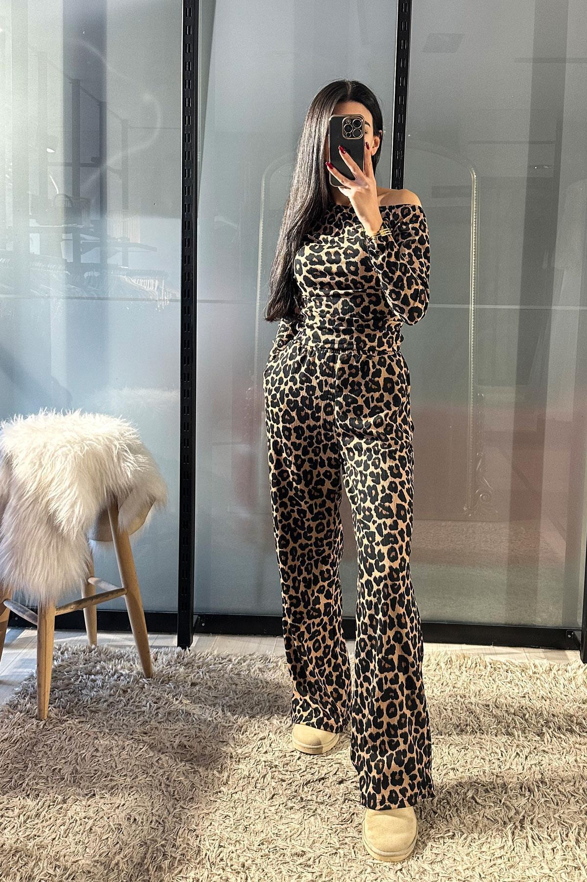 1T-Shirt High Waist Pocket Long Pants Two-Piece Set