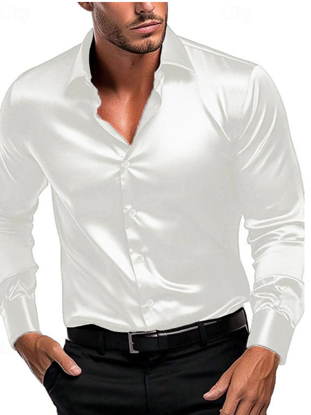 Herren Elegantes und zeitloses Seidenhemd -Mode