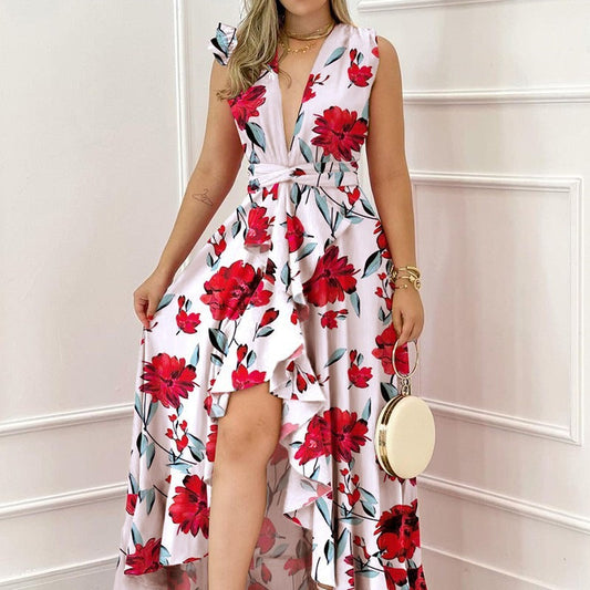 WOLFF | Hochtailliertes bedrucktes Kleid