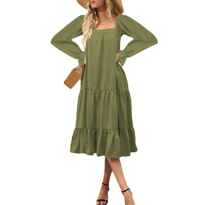 WOLFF | Schichted Rüschensommer-Maxi-Kleid mit fließenden Ärmeln