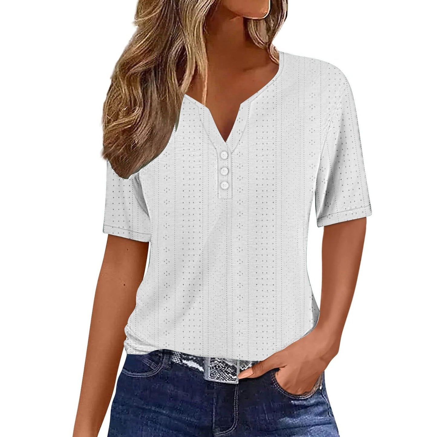 WOLFF | Jacquard Hohl Kurzarm T-Shirt