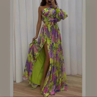 WOLFF | Blumenkleid in Übergröße mit weitem Schwungrock