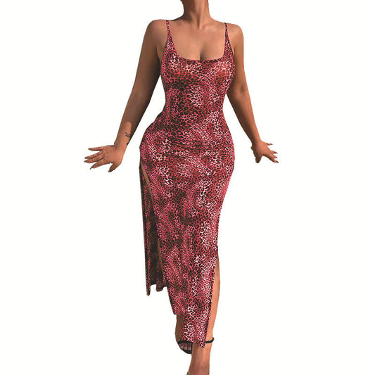 WOLFF | Charmantes Geteiltes Rock Leoparddruck Kleid