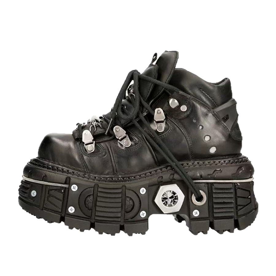 Damen Stabile High-Top Stiefel mit robuster Gummisohle -Mode