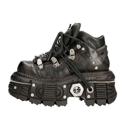 Damen Stabile High-Top Stiefel mit robuster Gummisohle -Mode