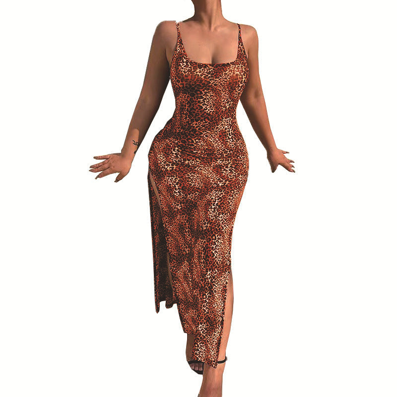 WOLFF | Charmantes Geteiltes Rock Leoparddruck Kleid