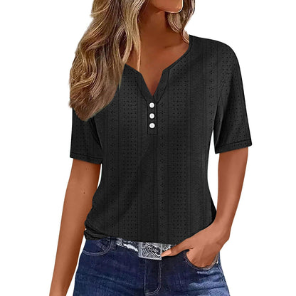 WOLFF | Jacquard Hohl Kurzarm T-Shirt