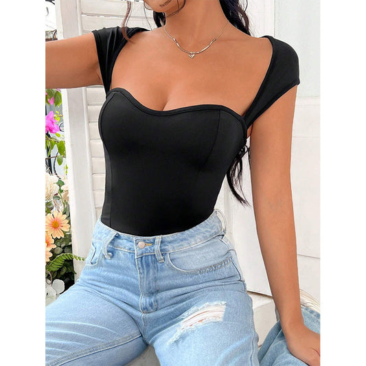 WOLFF | Rückenfreier Milchseiden-Fitted Bodysuit