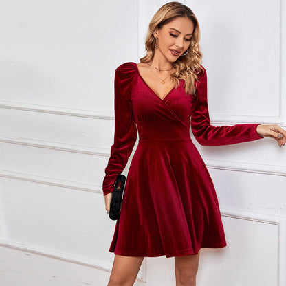 WOLFF | Samt-Abendkleid-Rock mit dramatischem Schlitz
