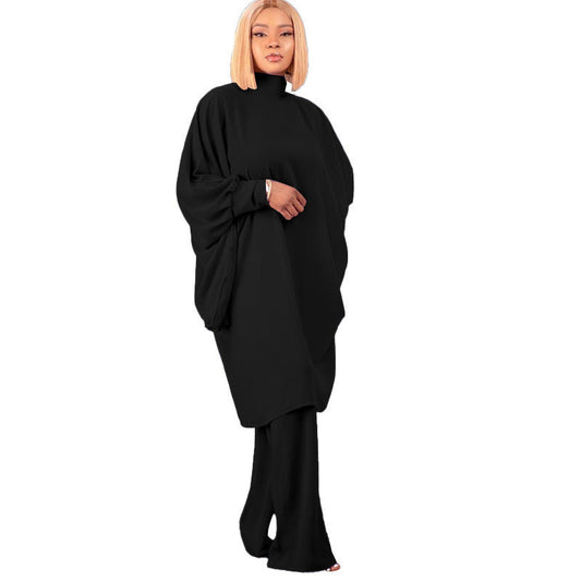 WOLFF | Fashion Schnürung Batwing Lockerer Ärmel Hosen Set