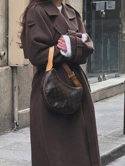 Damen eleganter Bouclé-Mantel mit praktischen Knopfdetails -Mode