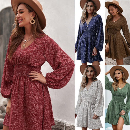 WOLFF | Pullover V-Ausschnitt Langarm Faltenbund Schlank Rock Kleid