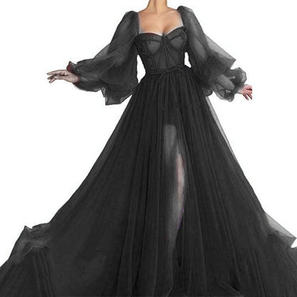 WOLFF | Mesh Split große Rock Hochzeitsabendkleid