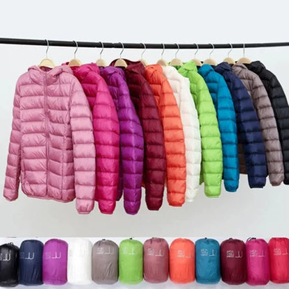 Heidi-Mode | Ultraleichte Damen Daunenjacke mit Kapuze