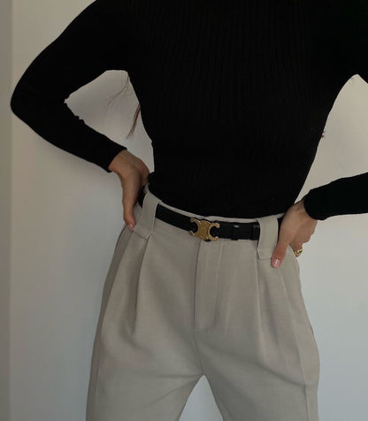 Eleganter Damen Gürtel mit Goldener Schnalle