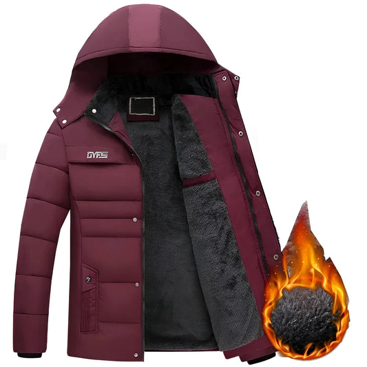 Wolfftop USB beheizbare Winterjacke Maroon wasserdicht Fleece
