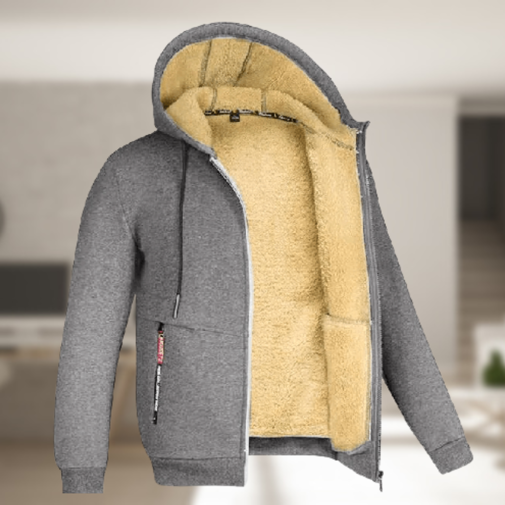 Lässige Herren Winterjacke mit Kapuze und Fleece