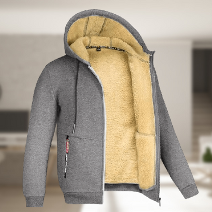 Lässige Herren Winterjacke mit Kapuze und Fleece