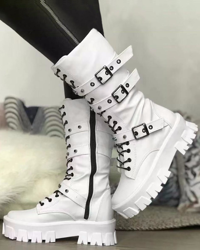 HeidiMode | Stiefel Mit Reißverschluss Und Schnallen