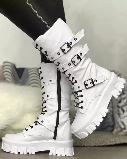 HeidiMode | Stiefel Mit Reißverschluss Und Schnallen