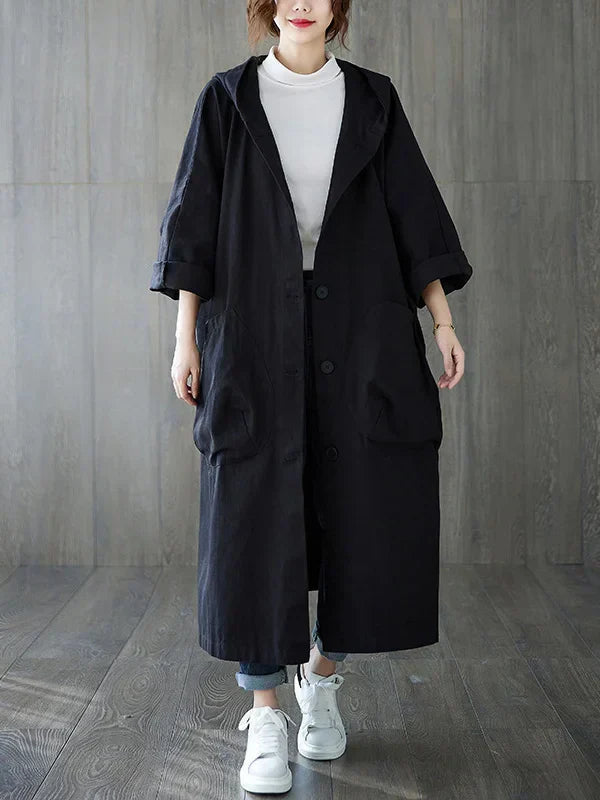 Heidi-Mode | Langer Wasserdichter Trenchcoat Mantel