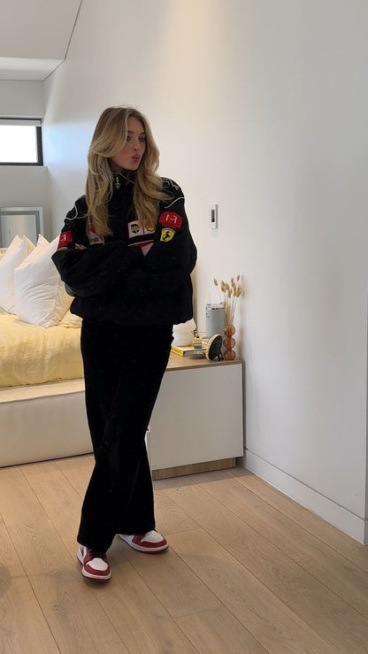 Vintage Ferrari Racer Jacke im sportlichen Unisex-Stil