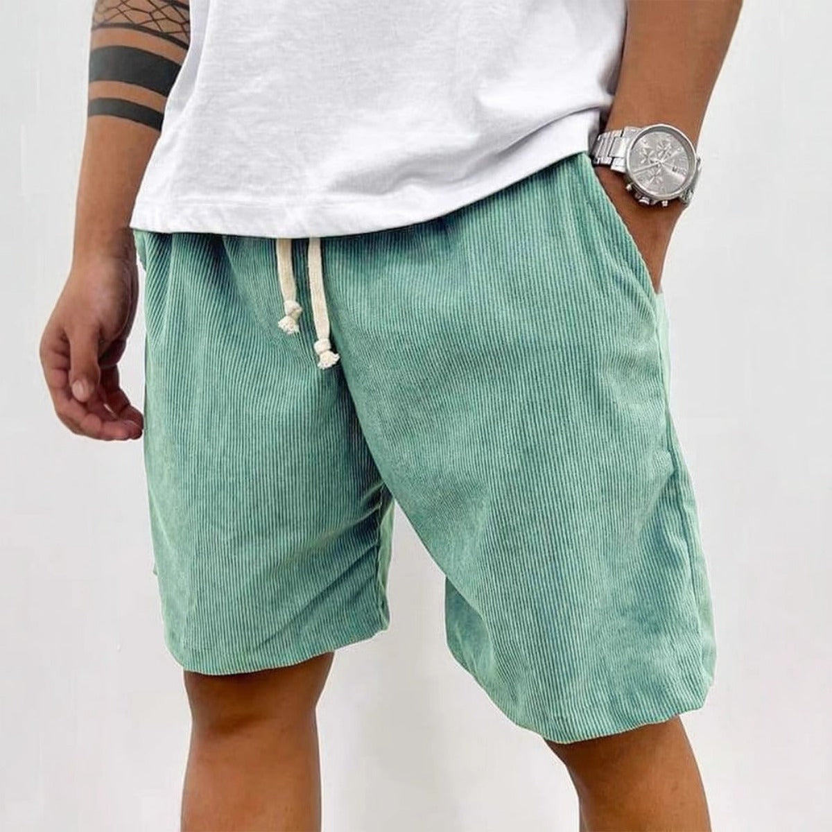Mode | Herren Casual Kordelzug Cord Shorts