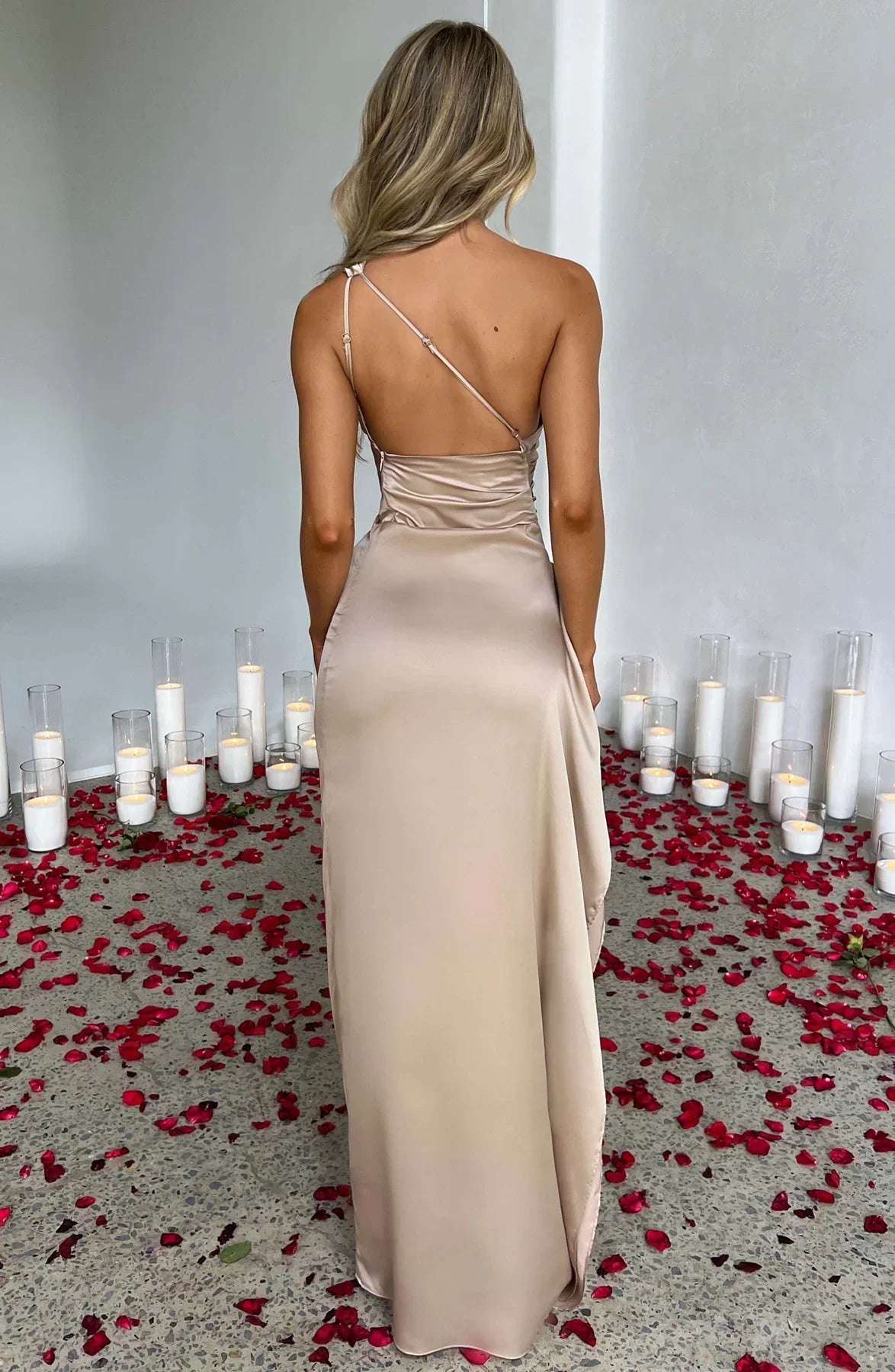 WOLFFTOP One-shoulder maxi dress