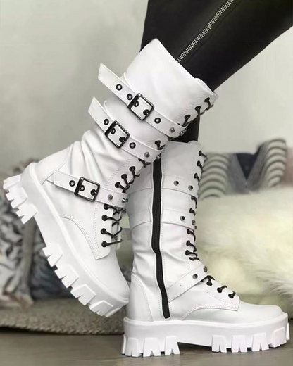 HeidiMode | Stiefel Mit Reißverschluss Und Schnallen