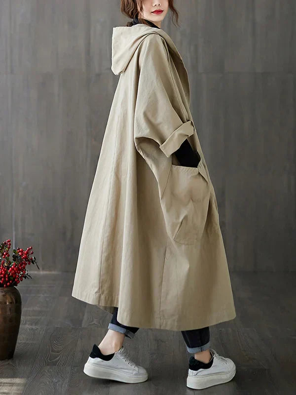 Heidi-Mode | Langer Wasserdichter Trenchcoat Mantel