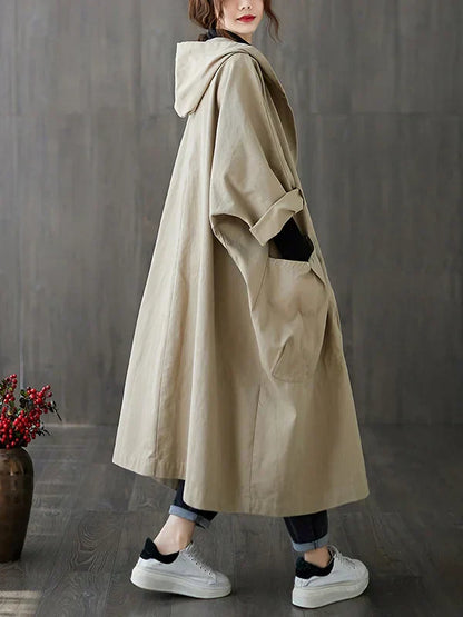 Heidi-Mode | Langer Wasserdichter Trenchcoat Mantel