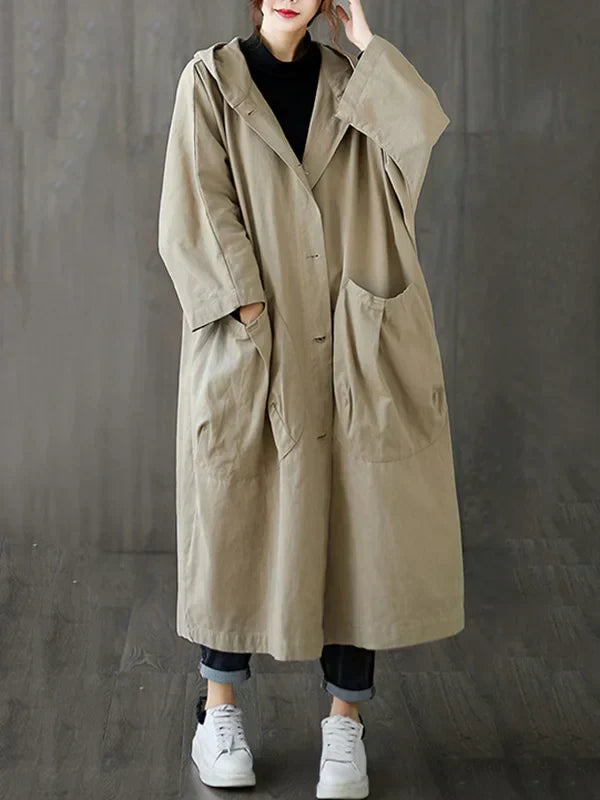 Heidi-Mode | Langer Wasserdichter Trenchcoat Mantel