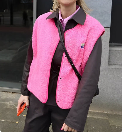 Wolfftop Damen Weste mit Einfacher Knopfverschluss