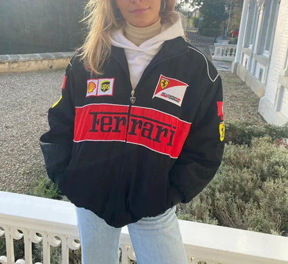 Vintage Ferrari Racer Jacke im sportlichen Unisex-Stil