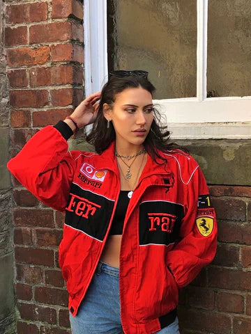 Vintage Ferrari Racer Jacke im sportlichen Unisex-Stil