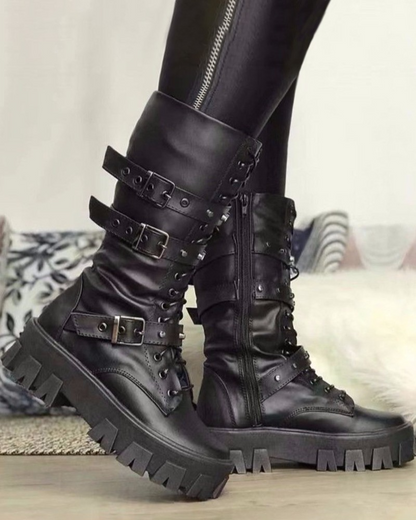 HeidiMode | Stiefel Mit Reißverschluss Und Schnallen